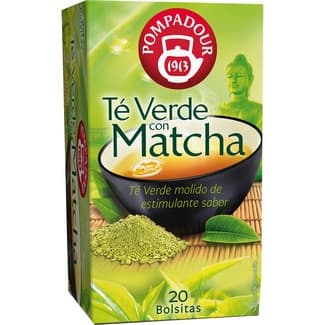 Té verde con matcha estuche 20 bolsitas - Pompadour