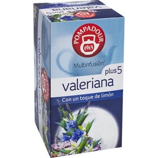 Multinfusión valeriana plus 5 con un toque de limón estuche 20 bolsitas - Pompadour