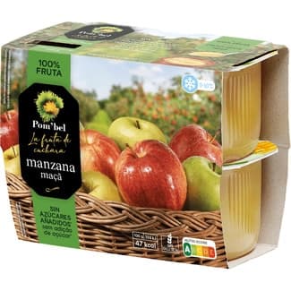 Compota de manzana 100% fruta sin gluten pack 4 tarrinas 100 g - Pom'bel