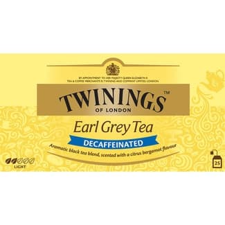Earl Grey té descafeinado perfumado con bergamota cítrica estuche 25 bolsitas - Twinings