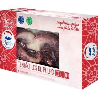Tentáculos de pulpo cocido estuche 300 g neto escurrido - Delfin