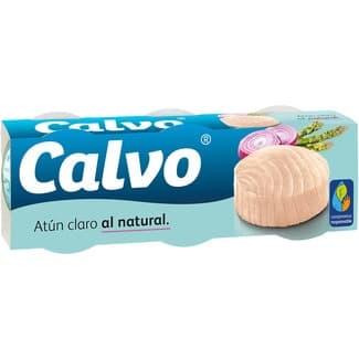 Atún claro al natural pack 3 latas 56 g neto escurrido - Calvo