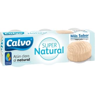 Atún claro Super Natural más sabor pack 3 lata 56 g neto escurrido - Calvo