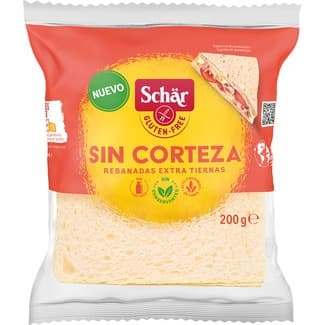 Pan de molde sin corteza en rebanadas extra tiernas sin gluten y sin lactosa paquete 200 g - Schar