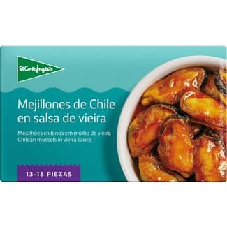 Mejillones de Chile en salsa vieira sin gluten 13-18 piezas lata 69 g neto escurrido - El Corte Ingles