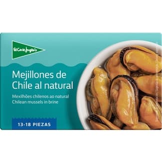 Mejillones de Chile al natural 13-18 piezas lata 69 g neto escurrido - El Corte Ingles