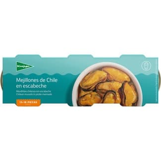 Mejillones de Chile en escabeche sin gluten 13-18 piezas pack 3 lata 43 g neto escurrido - El Corte Ingles