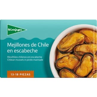 Mejillones de Chile en escabeche sin gluten13-18 piezas lata 69 g neto escurrido - El Corte Ingles