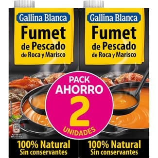 Caldo fumet de pescado de roca y marisco sin gluten pack 2 envases 1 l - Gallina Blanca