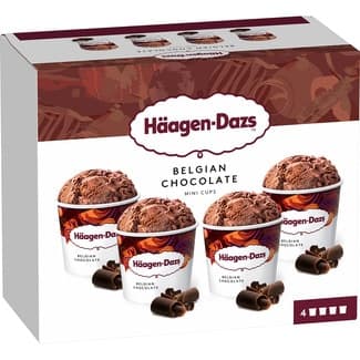 Tarrinas de helado de chocolate belga 4 unidades envase 380 ml - Haagen-dazs