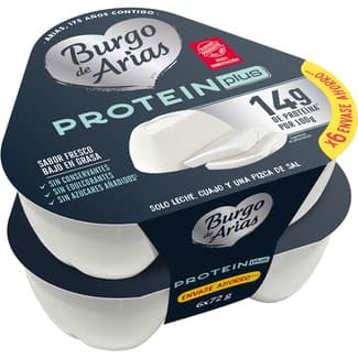 Protein Plus queso fresco alto en proteínas bajo en grasa sin azúcares añadidos pack 6 x 70 g envase 420 g - Burgo De Arias