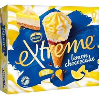 Cono de helado sabor tarta de queso de limón 6 unidades 660 ml - Extreme