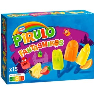 Fantasmikos helados con sabores variados a frutas sin gluten 15 unidades estuche 225 ml - Nestle Pirulo