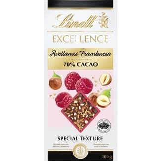 Chocolate 70% cacao con frambuesa y avellanas tableta 100 g - Lindt Excellence