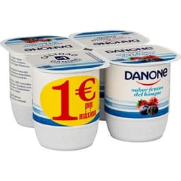 Yogur sabor frutos del bosque sin gluten pack 4 unidades 120 g - Danone