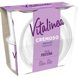 Yogur natural edulcorado cremoso desnatado 0% m.g. 0% azúcares añadidos pack 4 unidades 120 g - Danone Vitalinea