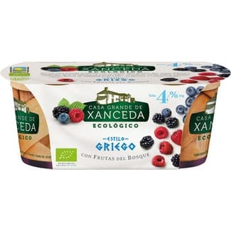 Griego con frutas del bosque 4% m.g. ecológico pack 2 unidades 125 g - Casa Grande De Xanceda