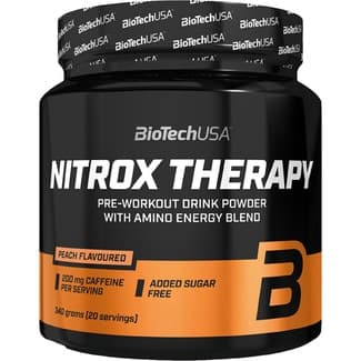 Nitrox Therapy formula pre-entreno con creatina, carbohidratos y sin azúcar bote 340 g - Biotech Usa