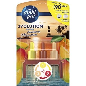 Ambientador eléctrico Atardecer en Menorca 3 fragancias recambio - Ambipur 3volution