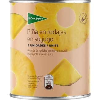 Piña en su jugo en rodajas lata 493 g neto escurrido - El Corte Ingles