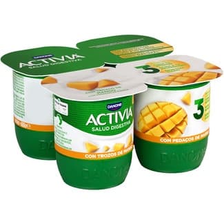 Bífidus con trozos de mango pack 4 unidades 120 g - Danone Activia