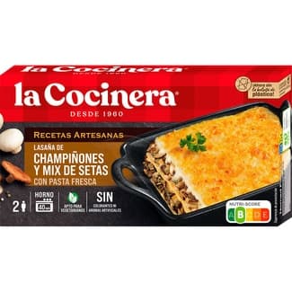 Lasaña de champiñones y mix de setas con pasta fresca 2 raciones estuche 500 g - La Cocinera Recetas Artesanas