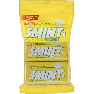 Caramelos duros sin gluten y sin azúcar sabor limón con vitamina C pack 2 unidades 35 g formato ahorro pack 2x 50 unidades - Smint