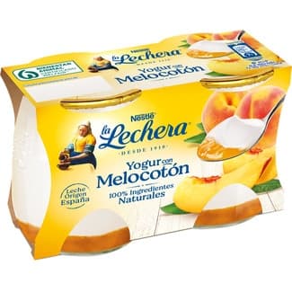 Yogur con melocotón pack 2 unidades 125 g - La Lechera
