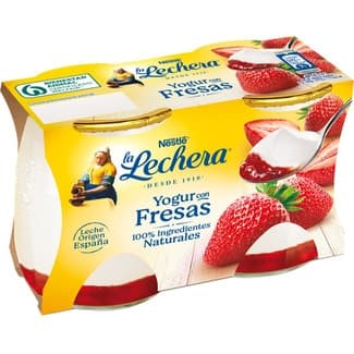 Yogur con fresa pack 2 unidades 125 g - La Lechera