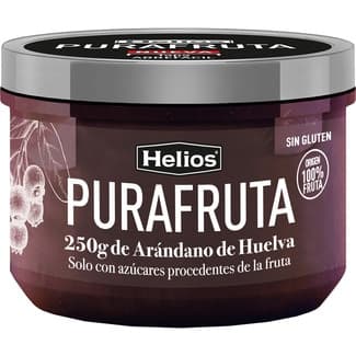 Mermelada de arándano de Huelva sin gluten frasco 250 g solo con azúcares procedentes de la fruta - Helios Purafruta