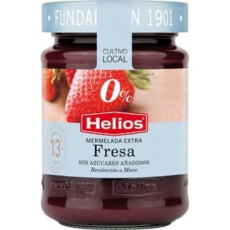 Mermelada extra de fresa sin azúcares añadidos frasco 280 g - Helios 0%