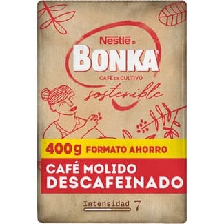 Café descafeinado molido intensidad 7 paquete 400 g - Bonka