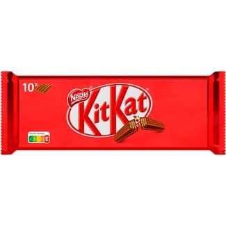 Barritas de galleta recubiertas de chocolate con leche envase 10 unidades - Nestle Kit Kat