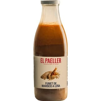 Caldo fumet de marisco a la leña botella 950 ml - El Paeller
