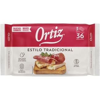 Pan tostado estilo tradicional 36 rebanadas paquete 320 g - Ortiz