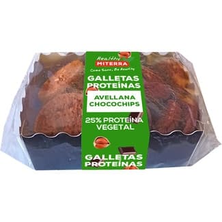 Galletas healthy de avellana y chocochips con proteína vegetal envase 170 g - Miterra