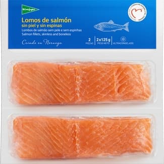 Lomos de salmón sin piel y sin espinas 2 unidades envase 250 g - El Corte Ingles
