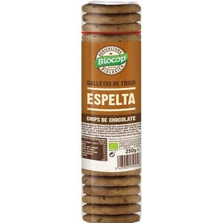 Bio galleta de trigo espelta con chips de chocolate ecológicas unidad 250 g - Biocop