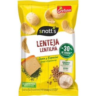 Aperitivo snack de lentejas, queso y especias bolsa 90 g neto escurrido - Grefusa