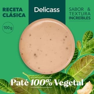 Paté vegetal receta clásica sin gluten sin lactosa envase 100 g - Delicass