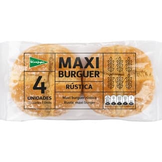 Pan de hamburguesas maxi rústico con sésamo 4 unidades bolsa 320 g - El Corte Ingles