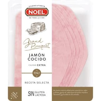 Gran Bouquet jamón cocido extra en lonchas envase 140 g sin gluten sin lactosa - Noel