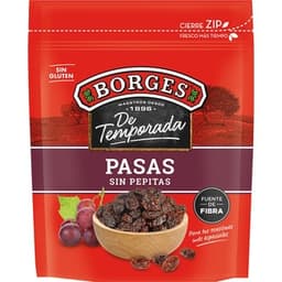Pasas sin pepitas sin gluten bolsa 250 g - Borges