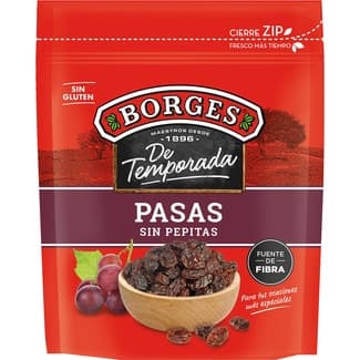 Pasas sin pepitas sin gluten bolsa 250 g - Borges