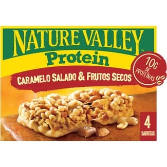 Protein barritas de caramelo salado y frutos secos 4 unidades estuche 160 g - Nature Valley