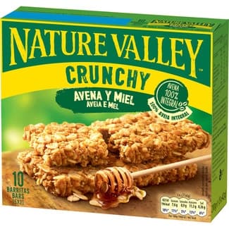 Crunchy barritas de avena 100% integral y miel 5x2 unidades estuche 210 g - Nature Valley