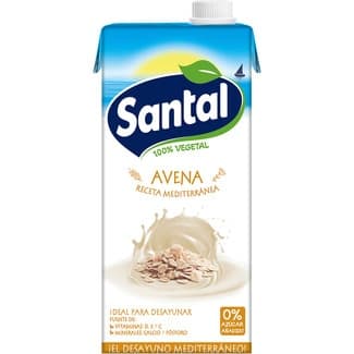 Bebida de avena sin lactosa, sin azúcar y 100% vegetal brik 1 l - Santal