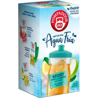 Infusión agua fría Sport con magnesio sin azúcares añadidos paquete 20 bolsitas - Pompadour