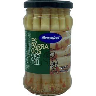 Espárragos blancos crujientes para aperitivo frasco 170 g neto escurrido - Mensajero