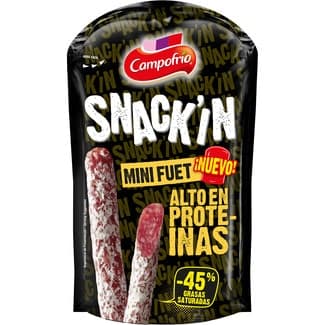 Snack´in mini sticks de fuet alto en proteínas envase 50 g sin gluten sin lactosa - Campofrio
